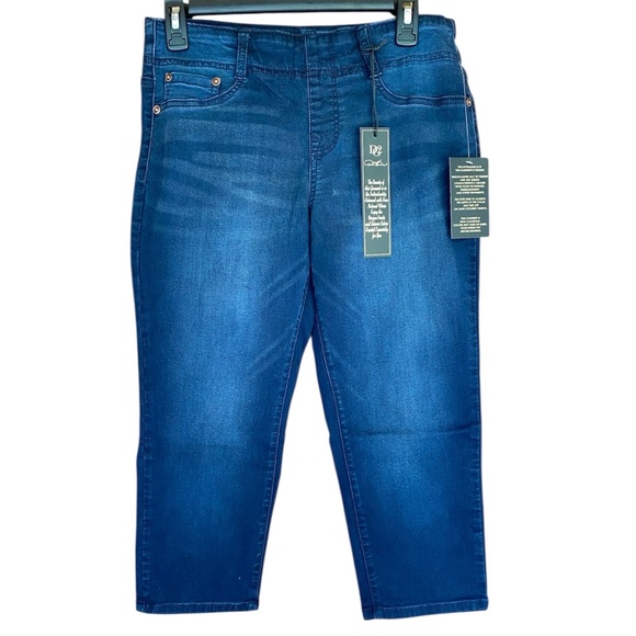 DG2 By Diane Gilman - Pull on Stretch Jeans - Crop Length - Petite Medium- NEW - Picture 1 of 7